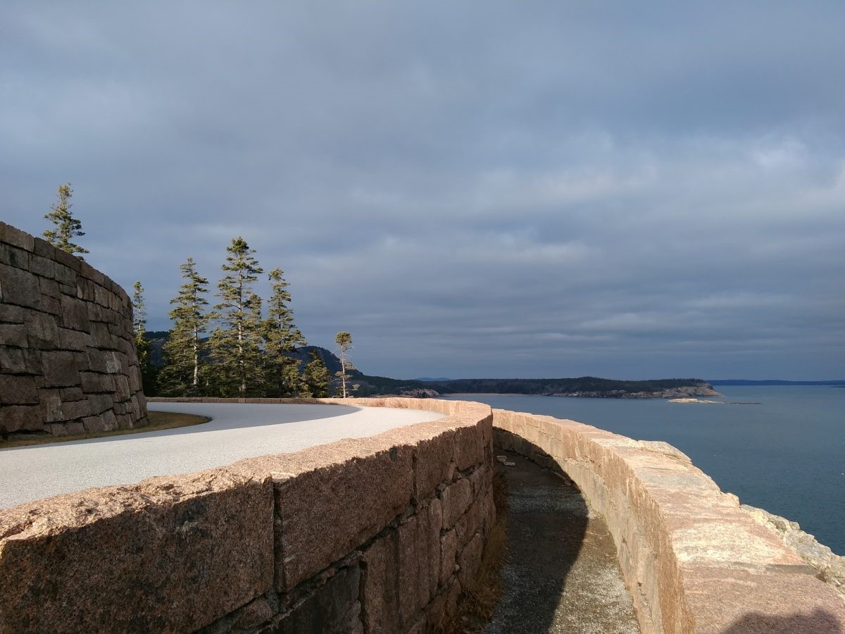 Walking path next to the bay