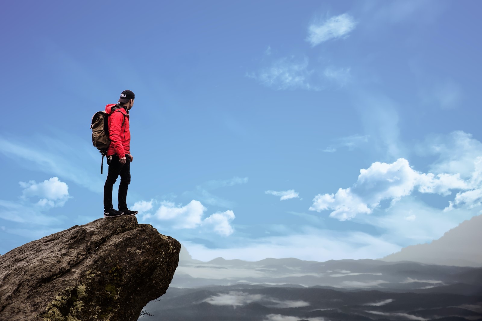 Hiker on mountain